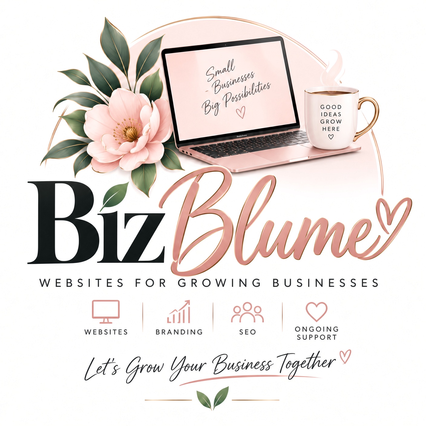 BizBlume brand — websites, branding, SEO, and ongoing support